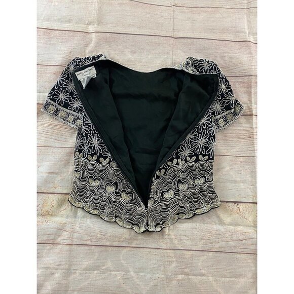 Pappell Boutique Women's Beaded Embellished 100% Silk Blouse - Medium - Picture 11 of 11